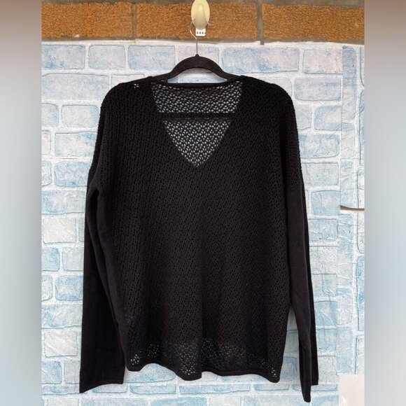 ALLUDE CASHMERE BACK SHEER SWEATER XL - Picture 3 of 9